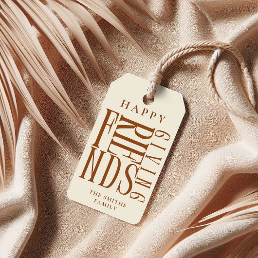 Custom Modern Friendsgiving Fall Elegante Gefallen Geschenkanhänger
