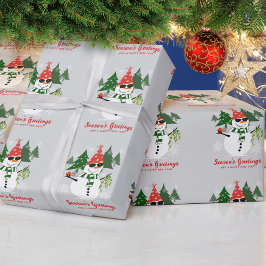 Custom Modern Funny Snowman Snowflakes Weihnachten Geschenkpapier