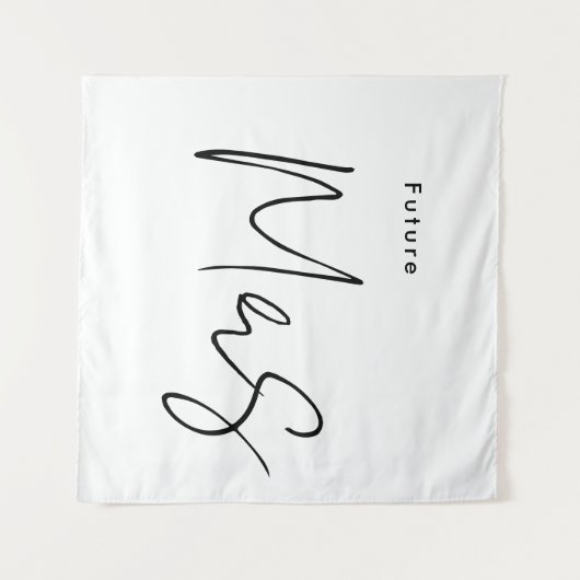 Custom Modern Future Mrs. Brautparty Wandteppich (Vorderseite (Horizontal))