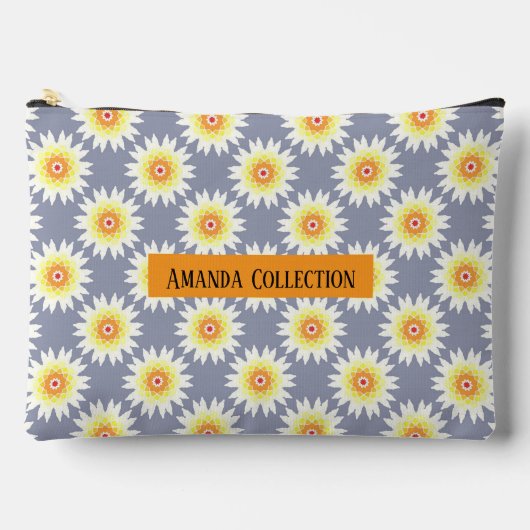 Custom modern girly floral bright purple chic zubehörtasche (Vorderseite)