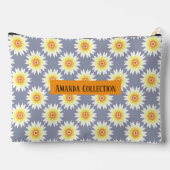 Custom modern girly floral bright purple chic zubehörtasche (Rückseite)