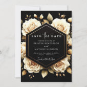 Custom Modern Gold and Black Wedding Save The Date (Vorderseite)