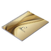 Custom Modern Gold Monogram Name Notebook Notizblock (Linke Seite)
