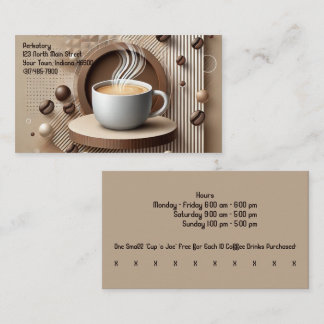 Custom Modern Graphic Coffee Shop & Punch Visitenkarte