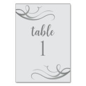 Custom Modern Gray 25. Hochzeitstag Party Tischnummer (Rückseite)