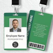 Custom Modern Green Employee Identification ID Ausweis