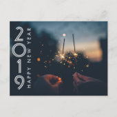 Custom Modern Happy New Year Firework Sparklers Postkarte (Vorderseite)