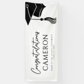 Custom Modern Hat and Tassel Graduation Party Banner (Vertikal)