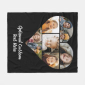 Custom Modern Heart Foto Instagram Collage Fleecedecke (Vorderseite (Horizontal))