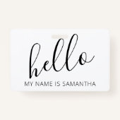 Custom Modern Hello Name Ausweis (Rückseite)