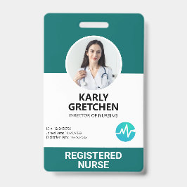 Custom Modern Hospital Mitarbeiter Foto ID Green Ausweis