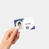 Custom Modern ID Card Simple QR Arc Photo Brush Ausweis (Handheld)