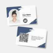 Custom Modern ID Card Simple QR Arc Photo Brush Ausweis (Vorder- & Rückseite)
