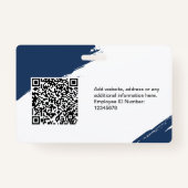 Custom Modern ID Card Simple QR Arc Photo Brush Ausweis (Rückseite)