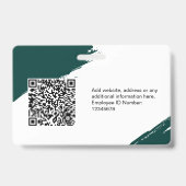 Custom Modern ID Card Simple QR Arc Photo Brush Ausweis (Rückseite)