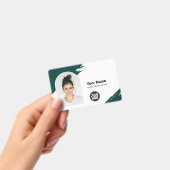 Custom Modern ID Card Simple QR Arc Photo Brush Ausweis (Handheld)