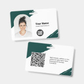 Custom Modern ID Card Simple QR Arc Photo Brush Ausweis (Vorder- & Rückseite)