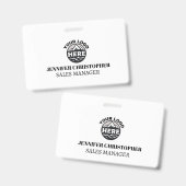 Custom Modern Id Minimalistisches Mitarbeiterlogo Ausweis (Front & Back)