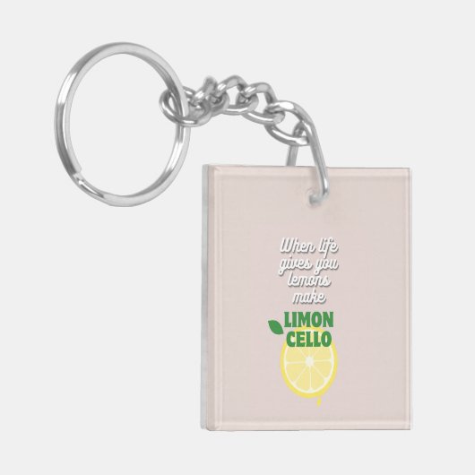 Custom Modern Lemons Zitat Limoncello Gefallen Schlüsselanhänger (Vorderseite links)