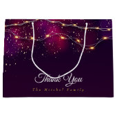 Custom modern Lila Gold Danke Weihnachtsgeschenk Große Geschenktüte (Vorderseite)