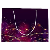 Custom modern Lila Gold Danke Weihnachtsgeschenk Große Geschenktüte (Rückseite)