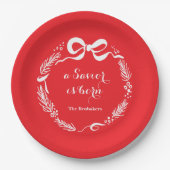 Custom Modern Luke 2 Scripture Red Christmas Pappteller (Vorderseite)