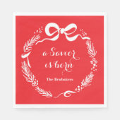 Custom Modern Luke 2 Scripture Red Christmas Serviette (Vorderseite)