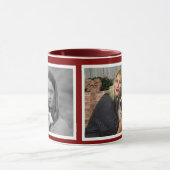 Custom Modern Maroon 2 Foto Collage Tasse (Zentrum)