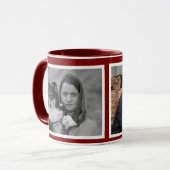 Custom Modern Maroon 2 Foto Collage Tasse (Vorderseite Links)