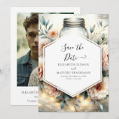 Custom Modern Mason Jar Wedding Save The Date (Vorne/Hinten)