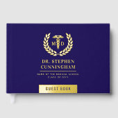 Custom Modern MD Med School Graduation Party Gästebuch (Vorderseite)