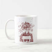 Custom Modern Merry Weihnachtsschrift Typografie Kaffeetasse (Links)