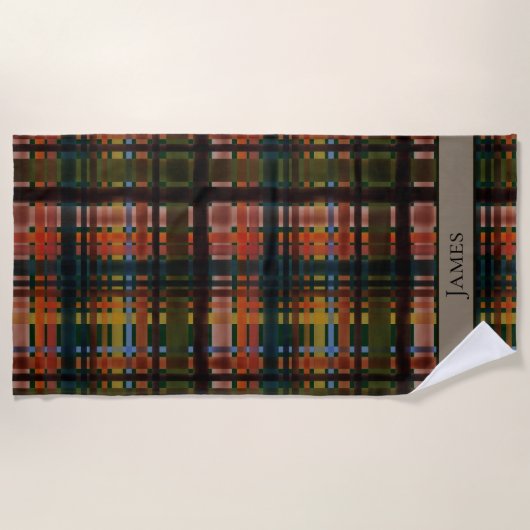 CUSTOM Modern Midcentury Madras Strandtuch (Vorderseite)