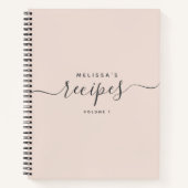 Custom Modern Minimalist Elegant Script Recipe Notizblock (Vorderseite)