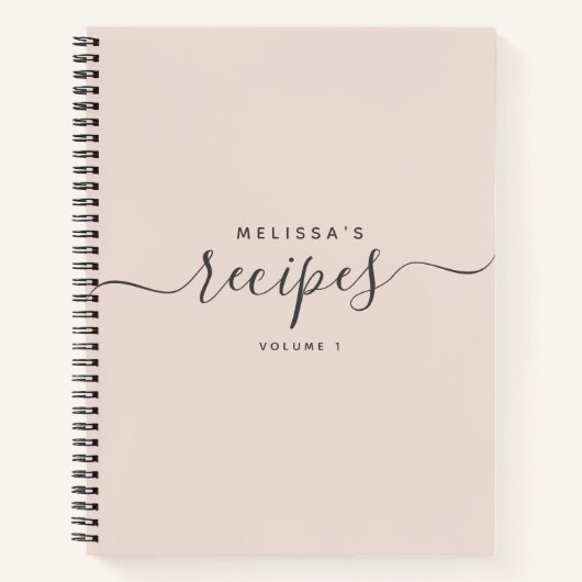 Custom Modern Minimalist Elegant Script Recipe Notizblock (Vorderseite)