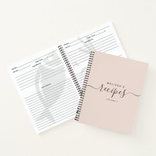 Custom Modern Minimalist Elegant Script Recipe Notizblock (Innenseite)