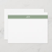 Custom Modern Minimalist Sage Green Monogram Mitteilungskarte (Vorne/Hinten)