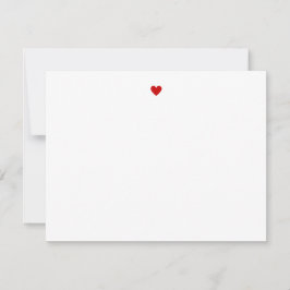Custom Modern Minimalist Simple Red Heart Mitteilungskarte