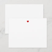 Custom Modern Minimalist Simple Red Heart Mitteilungskarte (Vorne/Hinten)
