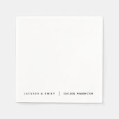 Custom Modern Minimalistic Wedding Serviette (Vorderseite)