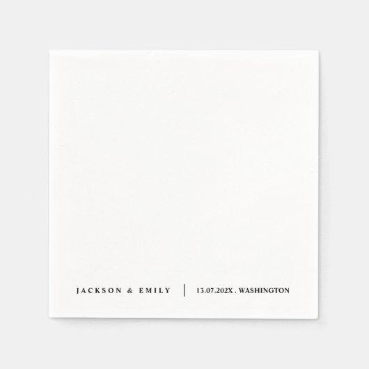 Custom Modern Minimalistic Wedding Serviette (Vorderseite)