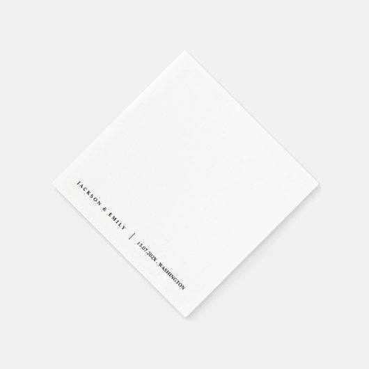 Custom Modern Minimalistic Wedding Serviette (Ecke)