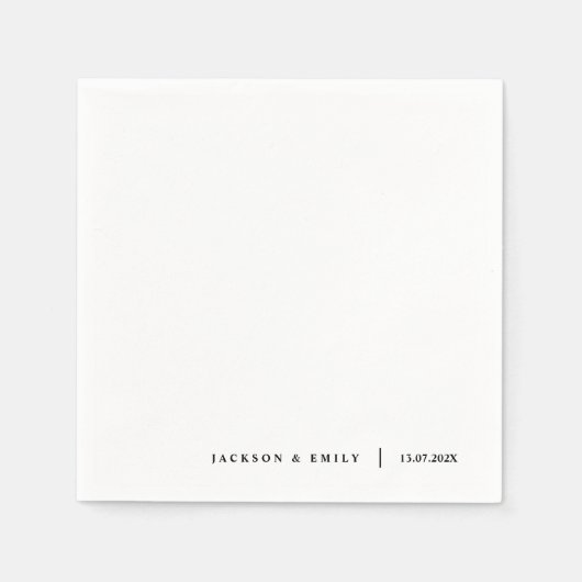 Custom Modern Minimalistic Wedding Serviette (Vorderseite)