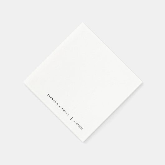 Custom Modern Minimalistic Wedding Serviette (Ecke)
