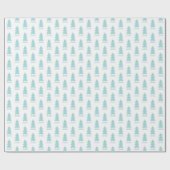 Custom Modern Minimalistisch Blue Christmas Trees Geschenkpapier (Flach)