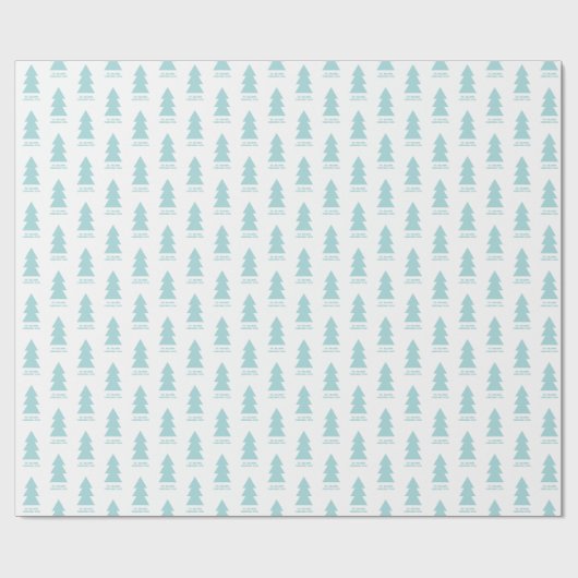 Custom Modern Minimalistisch Blue Christmas Trees Geschenkpapier (Flach)
