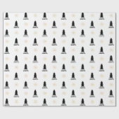 Custom Modern Minimalistisch Niedlich Blue Christm Geschenkpapier (Flach)