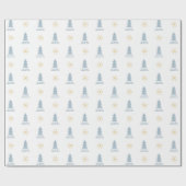 Custom Modern Minimalistisch Niedlich Blue Christm Geschenkpapier (Flach)