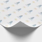 Custom Modern Minimalistisch Niedlich Blue Christm Geschenkpapier (Ecke)