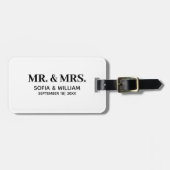 Custom Modern Mr. and Mrs. Wedding Gepäckanhänger (Vorderseite horizontal)